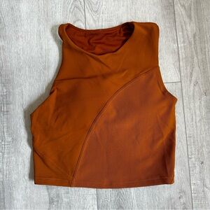 Lululemon Ribbed Asymmetrical Yoga Tank Top in Butternut Brown, Size 6